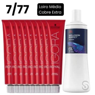 Imagem de Kit 9x igora 7/77 e 1x wella ox 9% 20 vol. 1l (10 itens) - Schwarzkopf
