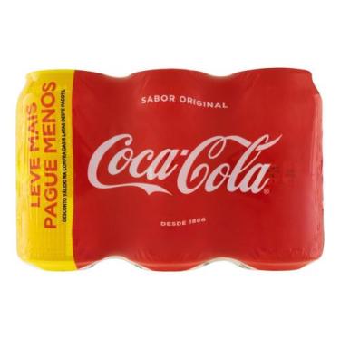 Imagem de Kit c/ 4 Pack Refrigerante Coca-Cola Lata 6 Unidades 350ml