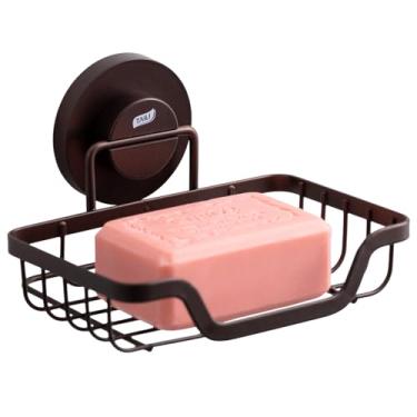 Imagem de TAILI Suporte de saboneteira com ventosa, suporte de xampu de barra para parede de chuveiro, bandeja de drenagem de sabão para banheiro, suporte de esponja de aço inoxidável à prova de ferrugem para