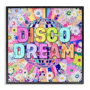 Imagem de Stupell Industries Vivid Disco Dream with Daisies Black Framed Giclee Art, design por Jess Stempel, 43 x 43 cm
