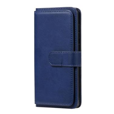 Imagem de HJZSZX Para Samsung A23 (4G 5G) Bolsa de couro de luxo com flip e capa para telefone com porta-cartão (para Samsung A23 (4G 5G)/azul)