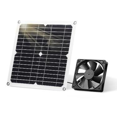 Imagem de SUNYIMA Kit De Ventilador Painel Solar, 12 W À Prova Intempéries Com Cc Para Galinheiros Pequenos, Estufas, Galpões, Casas Animais Estimação, Exaustor Janela (Ventilador Único)