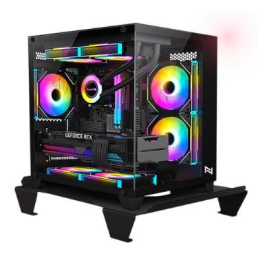 Imagem de Suporte Base Gabinete Aquário Cpu Apoio Mesa - Chão Preto - Maxx Diamo