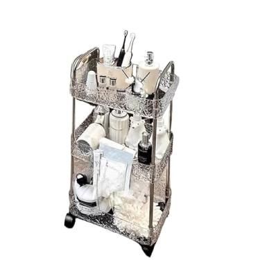 Imagem de Carrinho Estante pequeno Acrilico Multiuso Com Rodinha Pequeno(brilho(3 andares))