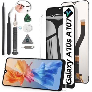 Imagem de YWLRONG Substituição de tela para Samsung Galaxy A10s para Samsung A10s A107/DS A107F A107FD A107M Display LCD Touch Screen Digitalizador Peça com kit (preto)