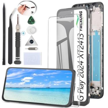 Imagem de YWLRONG Substituição de tela para Motorola Moto G Play 2024 para Moto G Play 2024 XT2413 tela LCD sensível ao toque digitalizador de substituição com ferramentas (com moldura)