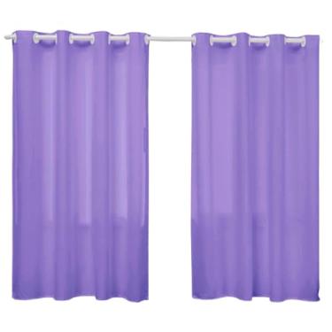 Imagem de Cortina Oxford Escritório Sala ou Quarto 2,20M x 1,40M para Janela Liso Cores Vivas (LILÁS)