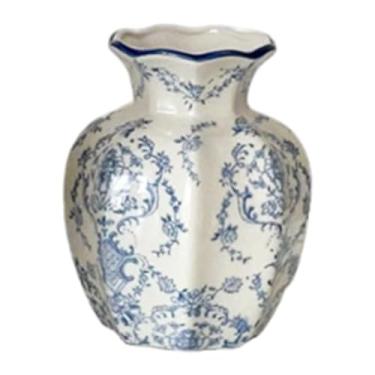 Imagem de FLCPJGV Vaso de cerâmica chinês para flores, vaso de plantas, decoração para casa, arranjo floral minimalista exclusivo para casamento, quarto, entrada, Begônia 8cmx15cm