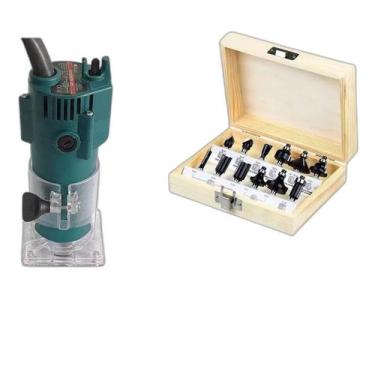 Imagem de Kit Tupia Laminadora 220 + Jogo De Fresas Tupia Com 15 Peças - Nakasak