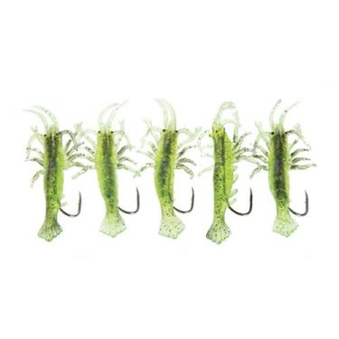 Imagem de Isca artificial camarão de silicone 6cm com 5 unidades - OTTONI, Verde