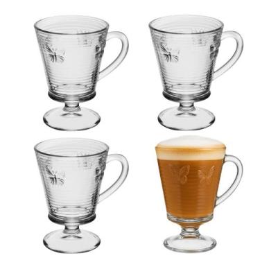 Imagem de Jogo 4 Taça de Vidro para Cappuccino Lines Butterfly Borboleta Wolff 2