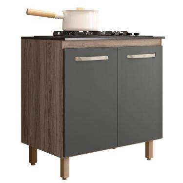 Imagem de Balcao de Cozinha Para Cooktop 80 cm Chef Carv Nat Chumbo NC1 - EHD - 