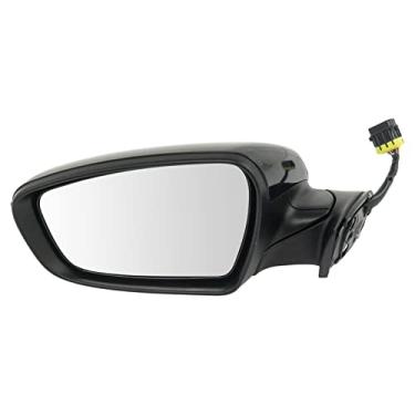 Imagem de TRQ Lâmpada de poça dobrável com luz de seta térmica espelhada preta lisa LH compatível com Kia