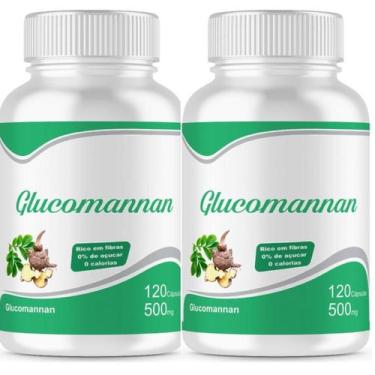 Imagem de Glucomannan 240 cápsulas 500mg 1000mg 2 caps Kit 2 frascos de 120 caps
