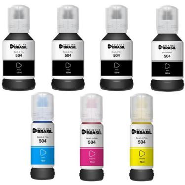 Imagem de Kit 07 Tintas T504 Compatível para Epson Ecotank L4260 - Bulk Ink Do B