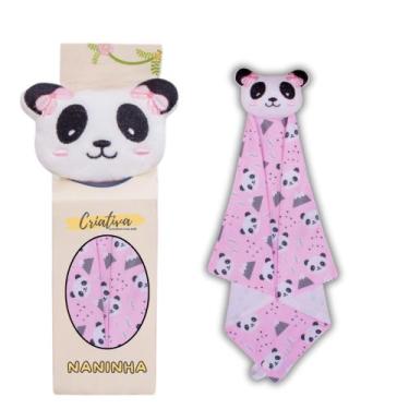 Imagem de Naninha Para Bebê Porta Chupeta Bichinhos - Criativa, Panda Rosa