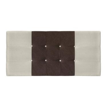 Imagem de Painel Estofado Nina 195 cm Para Cama Box Quarto Casal King Size Suede Bege/Marrom 