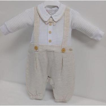 Imagem de Macacão Longo Suspensório Linho Luxo Bebê Menino Lessa B9061-Masculino