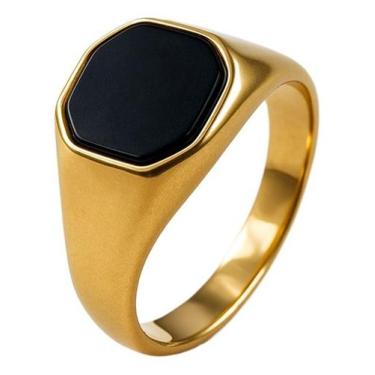 Imagem de Anel Masculino Ouro 18k Dedeira Quadrado Sinete - Zafira, 28