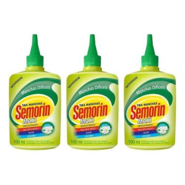 Imagem de Kit 3 Semorin Maxi Tira Manchas Difíceis 100ml Elimina Mofo