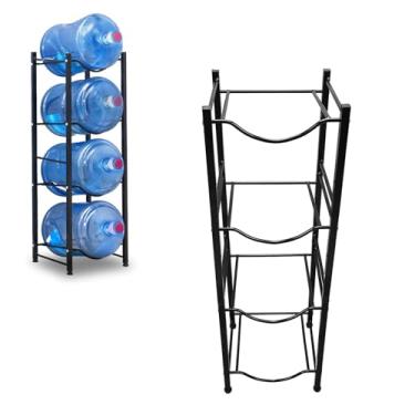 Imagem de Porto de Jarro de Garrafa de água de 5 Galões, 4 Níveis Economizando Espaço para o Carbono Pesado à Prova de Enfermeira de Enfermidade Rodunha de água de água Stand para o