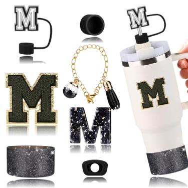 Imagem de Conjunto de acessórios para copos Stanley, incluindo 2 peças de capa de canudo de 1 cm, 1 conjunto de 3 tampas de silicone à prova de derramamento, 1 pingente de alça de flor fofo, 1 bota de silicone