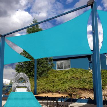 Imagem de Patio Paradise 20' X 24' Guarda-Sol Retangular Com Anel Super A, Tecido Bloqueador De Raios Uv, Cobertura Personalizada Resistente Para Deck, Quintal E Áreas Externas, Nível Comercial, Turquesa