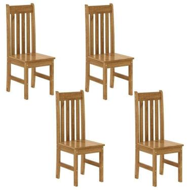 Imagem de Kit 4 Cadeiras em Madeira Maciça Lille Espresso Móveis Nogueira