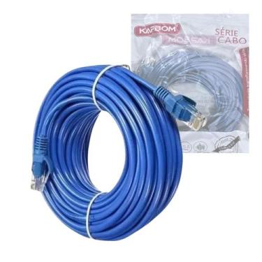 Imagem de Cabo de Rede 15 Metros Cat5e Ethernet RJ45 Kapbom KAP-W-15M, Azul