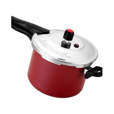 Imagem de Panela de Pressão Antiaderente, 4,5L, Alumínio, Fechamento Externo Premium, Preta