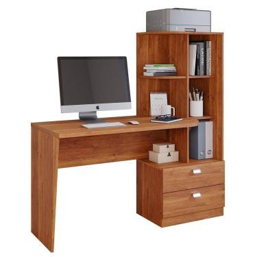 Imagem de Escrivaninha Elisa Com Estante E 2 Gavetas Cinamomo - Permóbili Cinamomo