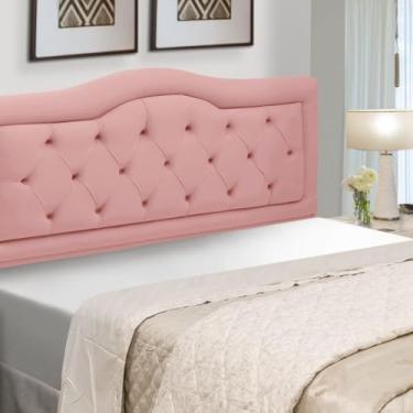 Imagem de Cabeceira Solteiro Belinha, Design Moderno, Veludo, 90x128 cm, Madeira Eucalipto, Cinza (Rosa)