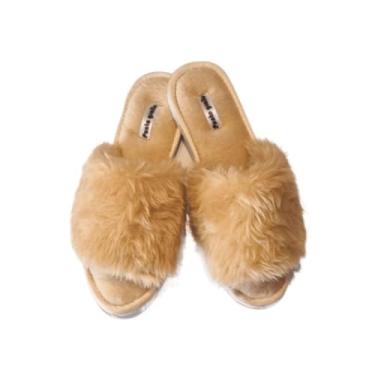 Imagem de Pantufa de Pelúcia Punto Giallo (Bege, 41/42, BR, Adulto, Faixa Numérico, 41, 42)