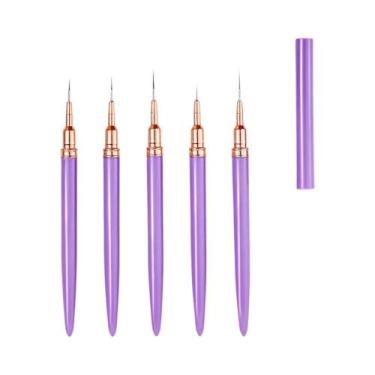 Imagem de Conjunto De Pincéis Ultrafinos Rosa Para Arte Em Unhas Francesas, 5 Pe
