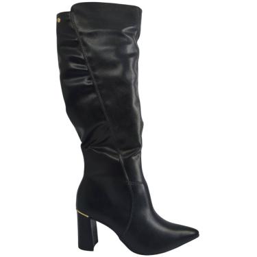 Imagem de Bota Feminina Casual Cano Longo Bico Fino Salto Alto Tanara T8373