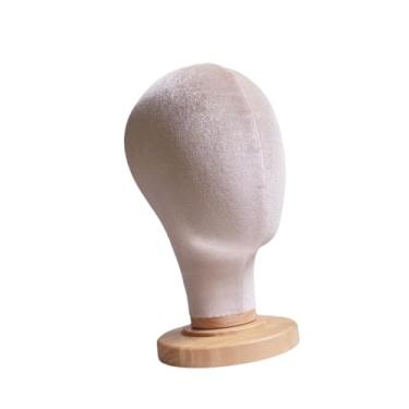 Imagem de Generic Suporte de exposição de chapéus de modelo de cabeça de manequim, resistente, autônomo, multifuncional, suporte de peruca de mesa para loja de varejo, Bege