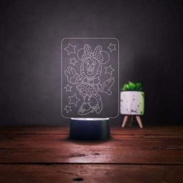 Imagem de Luminária Abajur De Mesa Minnie Disney Infantil Led