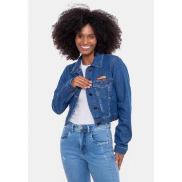 Imagem de Jaqueta Ecko Feminina Jeans Azul Alta Qualidade Confortável, Azul, M