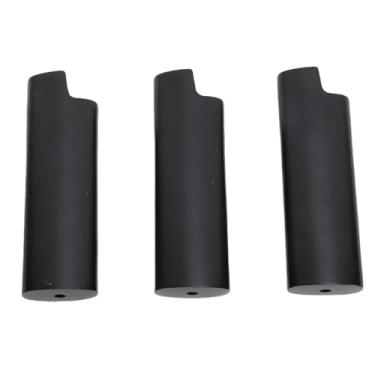 Imagem de Haofy Titular do Isqueiro de Metal 3pcs Tampa de Caixa de Liga de Zinco Durável Com Fácil Design de Push, Compacto Elegante para o Uso Todos Os Dias (BLACK)