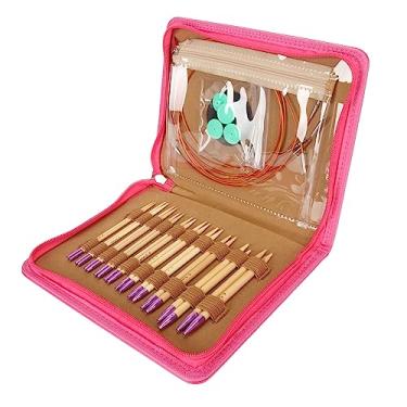 Imagem de Zerodis A Agulhas de tricô Circular Intercambiáveis ​​Conjunto Ergonômico Com Bolsa de Armazenamento, Kit de Agulha de crochê de Bambu Múltiplo para Blusas, Chapéus, Lenços, Iniciantes, Adultos