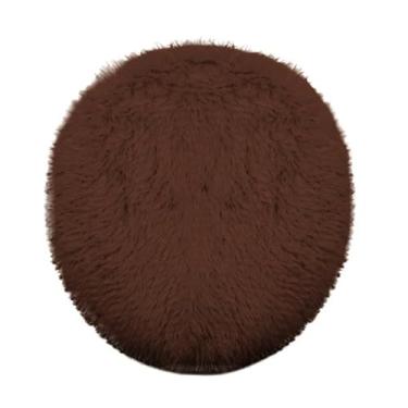 Imagem de Insun Capa de assento de vaso sanitário macia e fofa, capa de tampa absorvente lavável, suporte antiderrapante ajustável para a maioria das tampas de banheiro marrom 45 cm x 50 cm