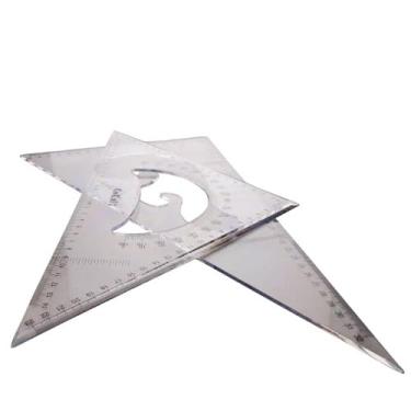 Imagem de Conjunto de régua grande triangular quadrada de plástico da Utoolmart, régua arquitetônica de escala triangular para estudantes de casa, arquitetos, engenheiros de arquitetura, 1 peça, UT191118C-0028, 35CM