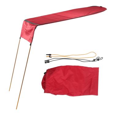 Imagem de Caiaque tonalidade dossel portátil portátil barco dobrável toldo conjunto abrigo de proteção solar para caiaques canoas barcos embarcações de nylon oxford maca de alumínio 147x61cm (Vermelho)