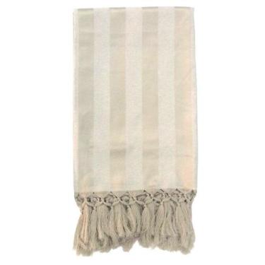 Imagem de Manta de Sofá Jacquard Bege Forte 190x140 - Sua Casa Decor