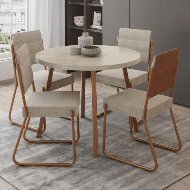 Imagem de Conjunto Sala de Jantar 4 Cadeiras Dália Carraro Petra Rose
