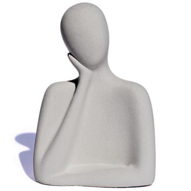 Imagem de Estátua Artesanal Família Pai 9 Cm Em Cimento Cinza