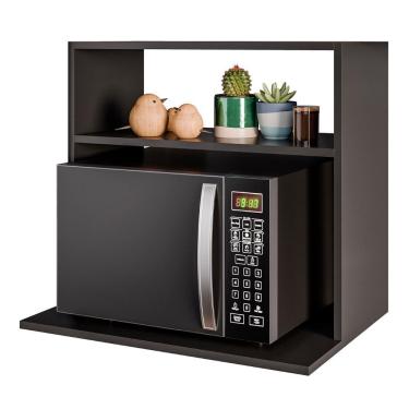 Imagem de Suporte Micro-ondas Forno Armário Aéreo 60cm 1 Prateleira Aura Z34 Preto - Mpozenato
