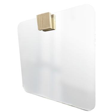 Imagem de Espelho Decorativo Quadrado Com Aplique Retangular Pinus Incolor