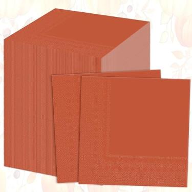 Imagem de Teling Guardanapos de papel de outono, 100 guardanapos descartáveis de terracota para outono, férias, casamento, casa, almoço, recepção, chá, festa, artigos de jantar, decorações de festa de Ação de