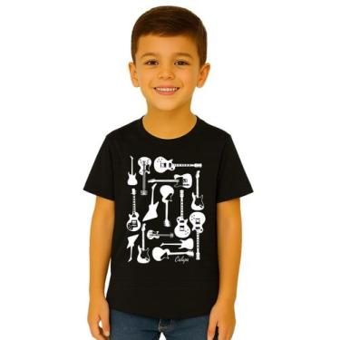 Imagem de Camiseta Infantil Manga Curta Estampa Guitarras - Calupa, 2A